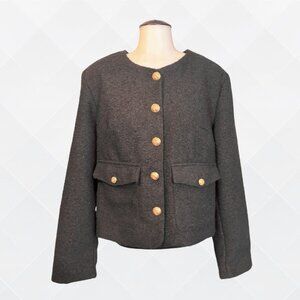 🖤 Universal Thread Women’s Button-Front Tweed Jacket – Size L | NWT 🖤 |